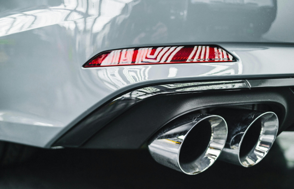 A car with a straight pipe 