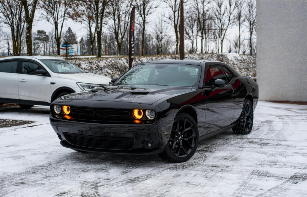 A Dodge Demon launching front wheels barely touching the ground
