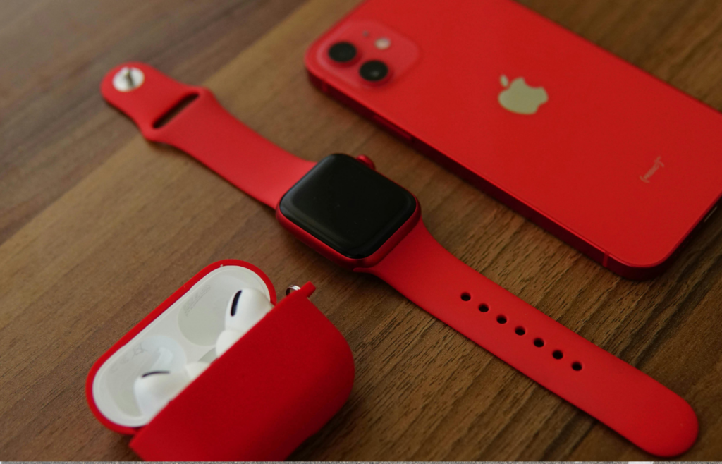 A stylish a phone and smartwatch.