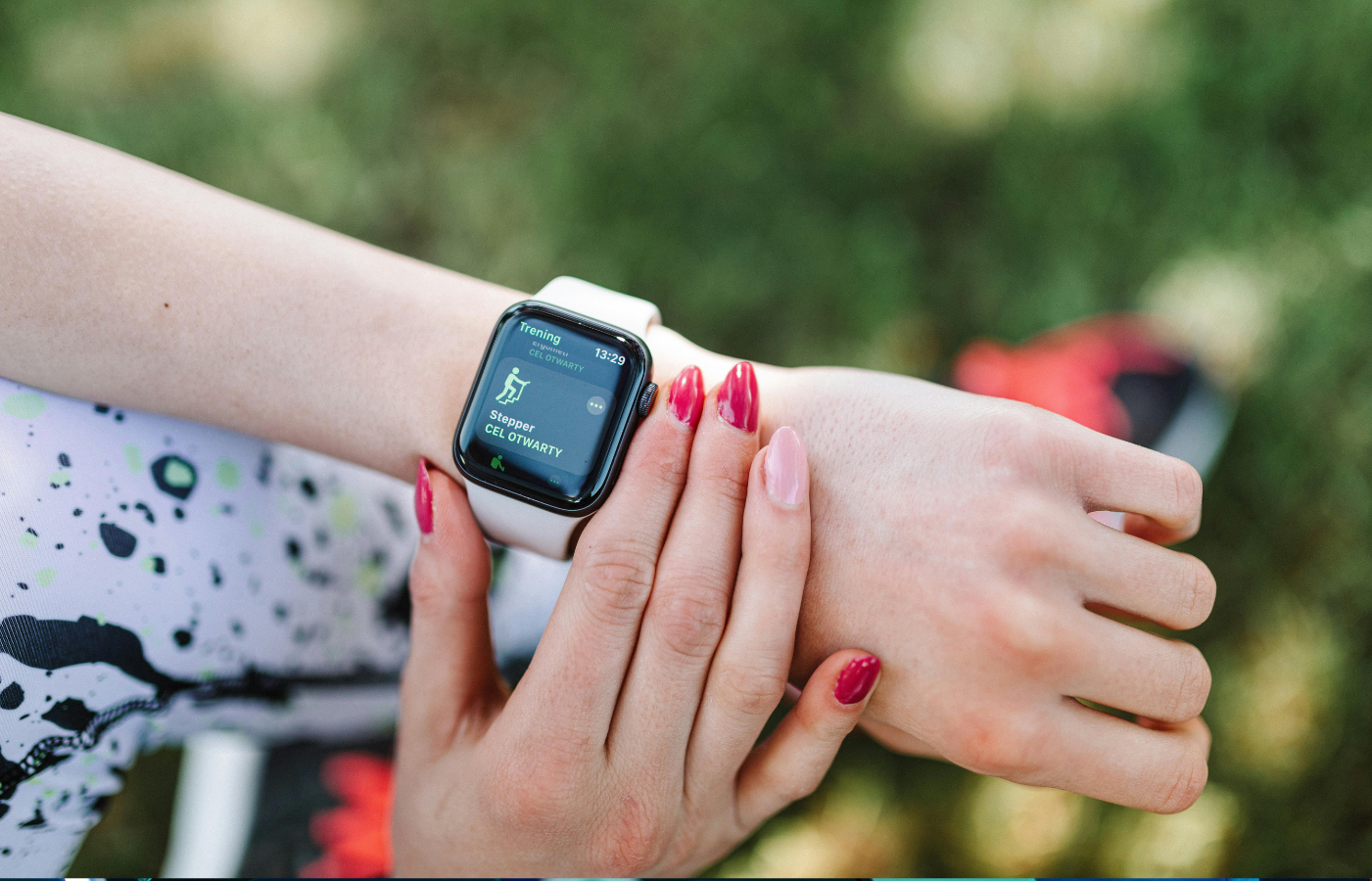 A close-up of a smartwatch