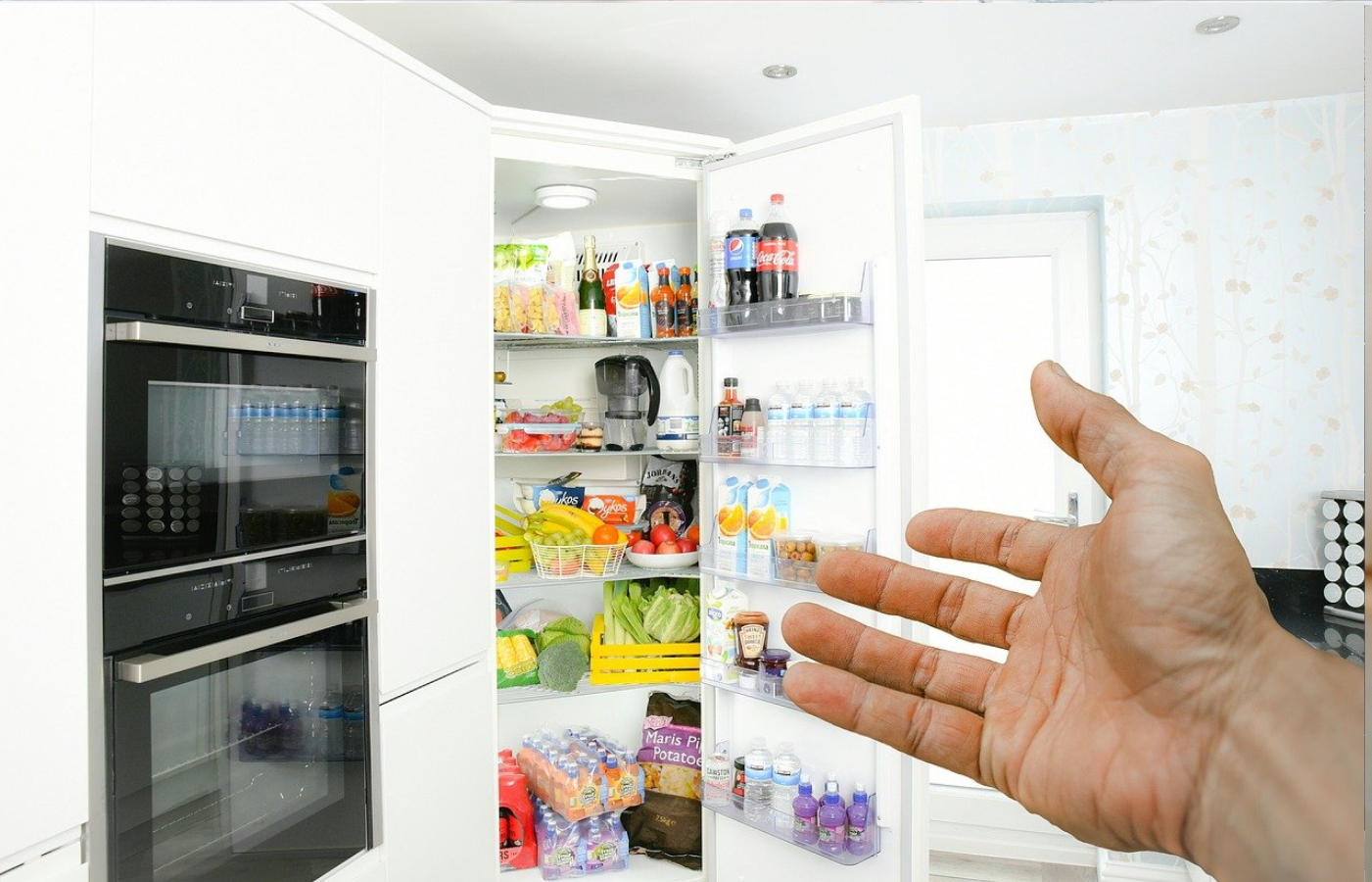 fridge with screen.