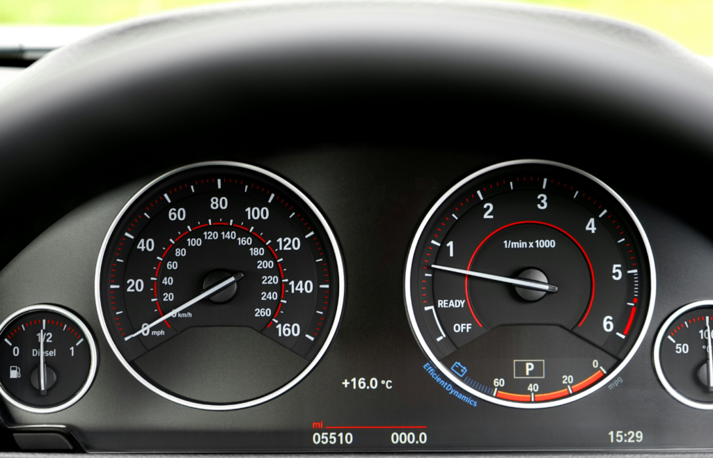 Black Vehicle Instrument Cluster Panel