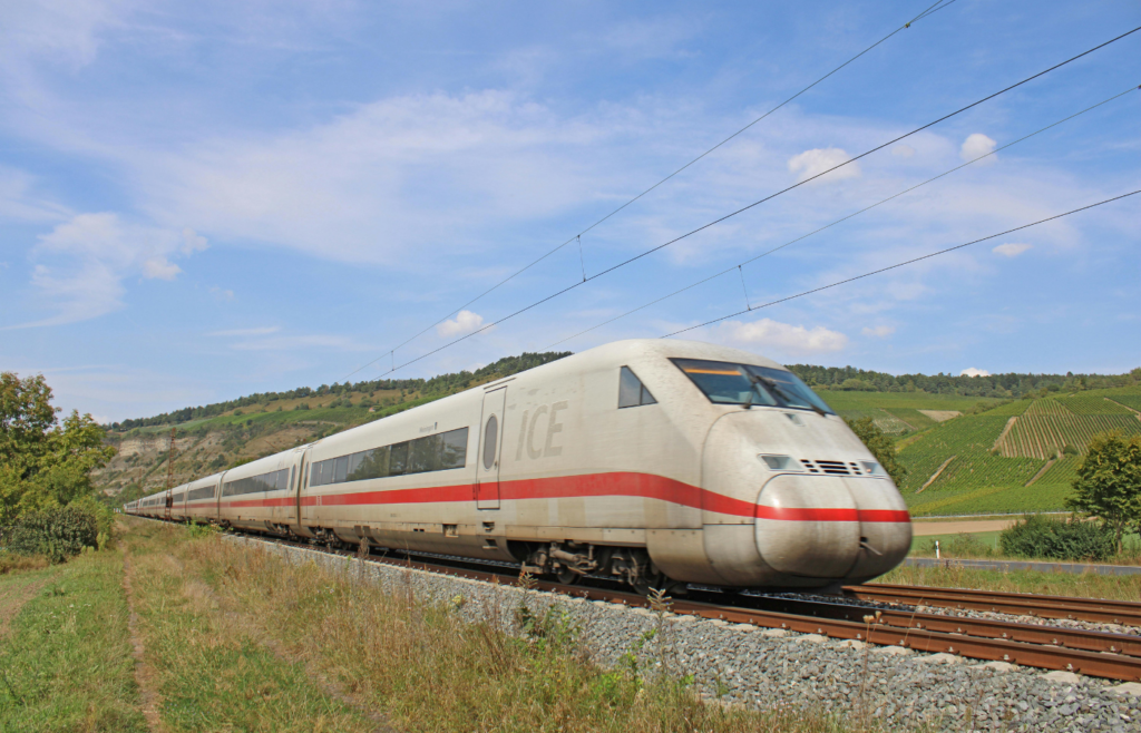 View of a Train Traveling through the Countryside