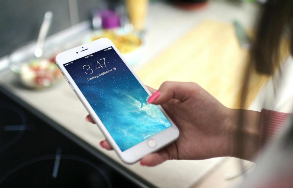 Smartphone displaying screen time app