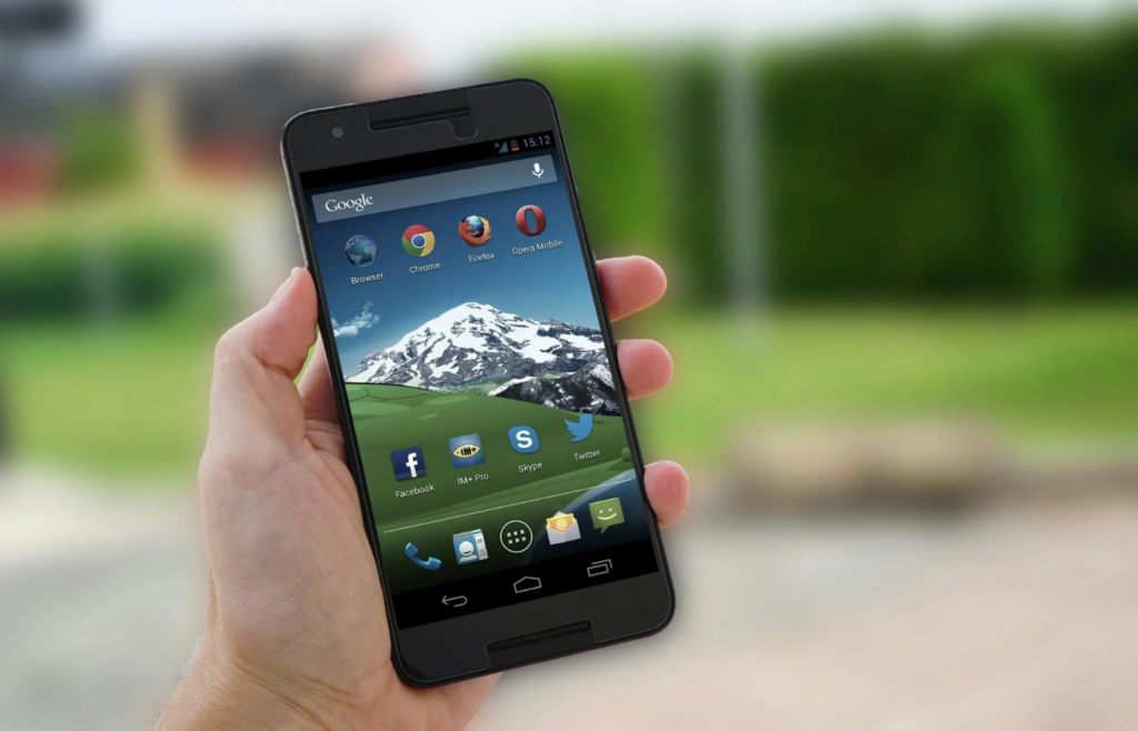 Smartphone home screen with minimal apps