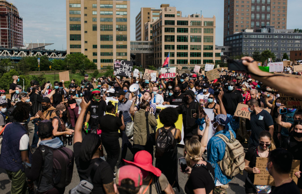 Crowd of people at a public demonstration