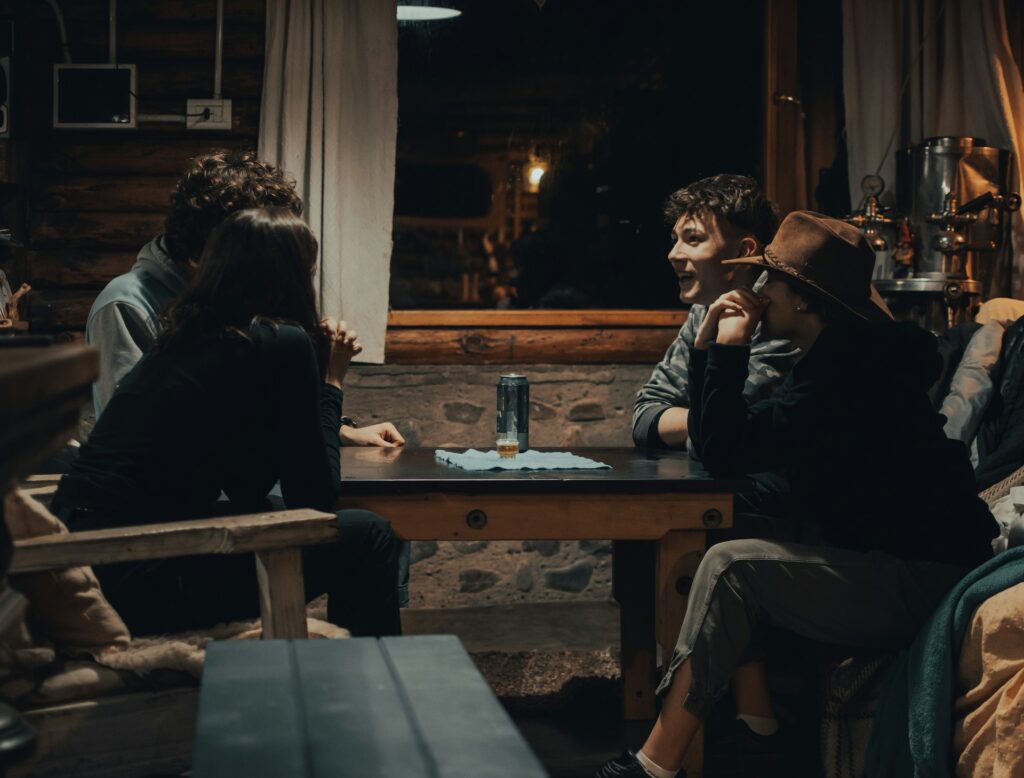family talking to each other