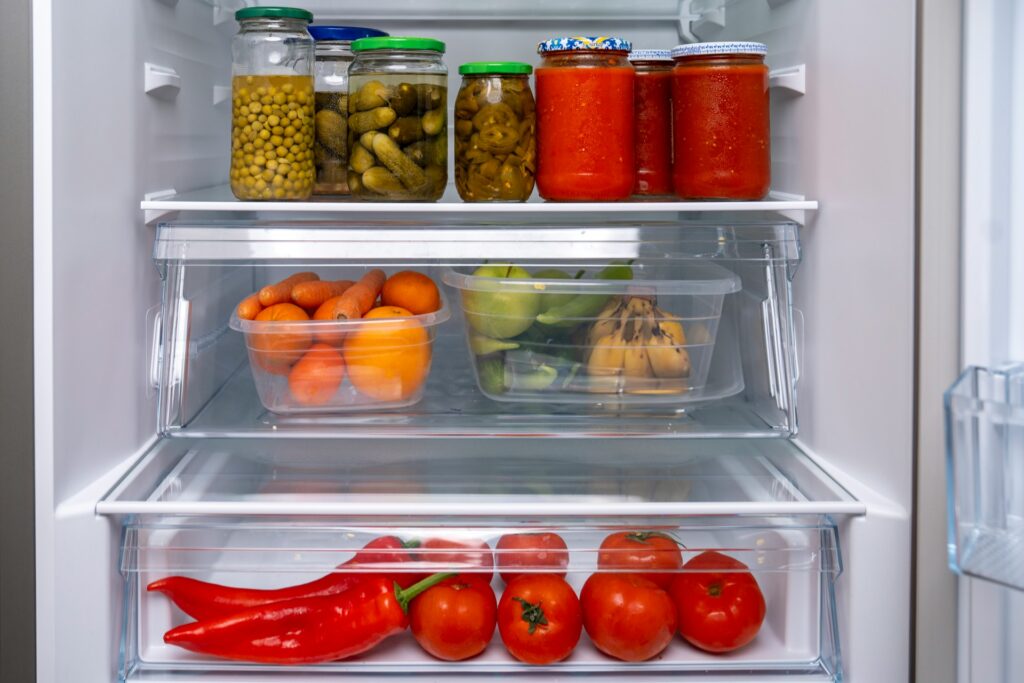 refrigerator filled with food